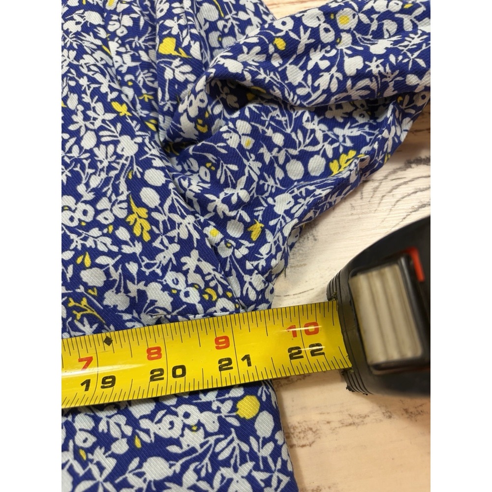 J. Jill Blue Floral Button Front Long Sleeve Blouse XLP 284422 - Picture 7 of 8